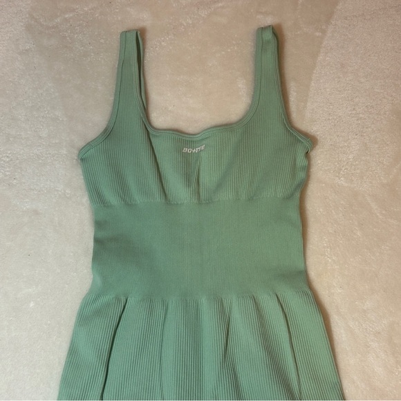 Bo+Tee Flared Full Length Unitard in Mint Green jumpsuit - Picture 6 of 8